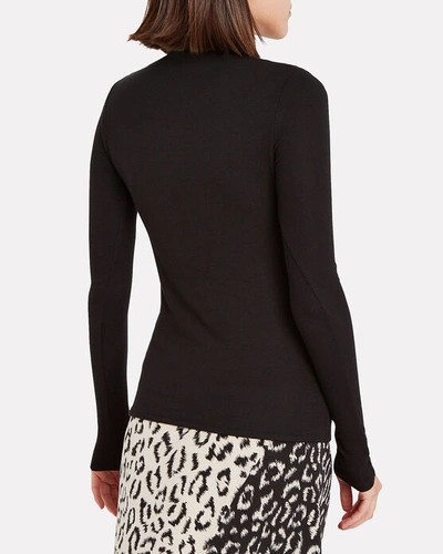 Shop Veronica Beard Theresa Ruched Turtleneck Top In Black