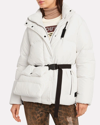 Shop Bacon New Boo Belted Puffer Jacket In White