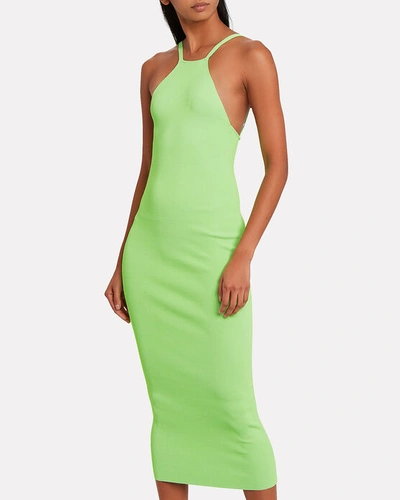 Shop Alix Jay Bandage Rib Knit Dress In Neon Green