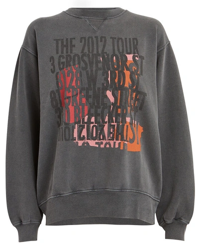 Shop Anine Bing Ramona Graphic Print Sweatshirt In Grey