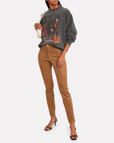 Shop Anine Bing Ramona Graphic Print Sweatshirt In Grey