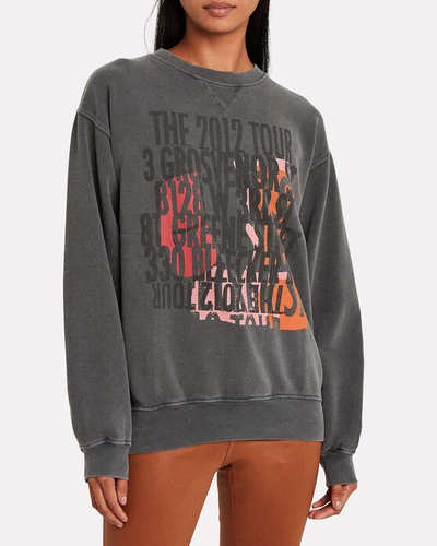 Shop Anine Bing Ramona Graphic Print Sweatshirt In Grey
