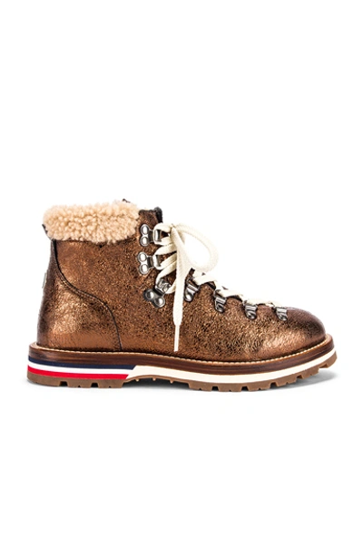 Shop Moncler Blanche Scarpa Boot In Bronze