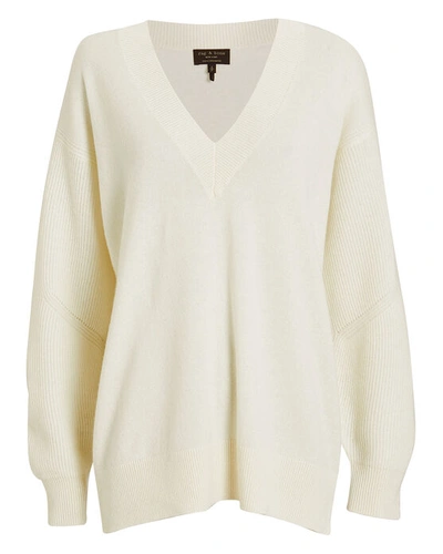 Shop Rag & Bone Logan Oversized Cashmere Sweater In White