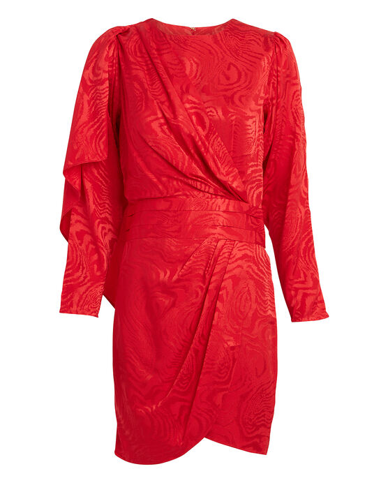 Ronny Kobo Shanaya Draped Moiré Dress In Red | ModeSens