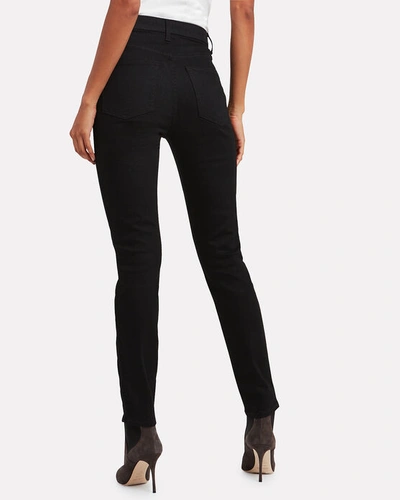 Shop Khaite Vanessa High-rise Straight Jeans In Black Wash Denim