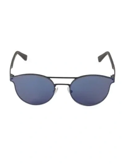 Shop Ermenegildo Zegna 60mm Round Sunglasses In Blue