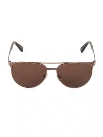 Shop Ermenegildo Zegna 58mm Aviator Sunglasses In Brown
