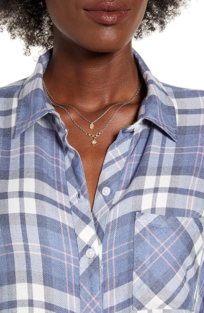 Shop Rails Hunter Plaid Shirt In Navy Candy White