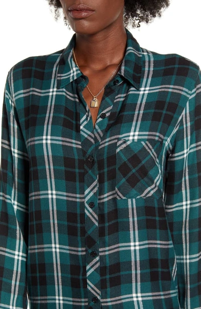 Shop Rails Hunter Plaid Shirt In Pine Black White