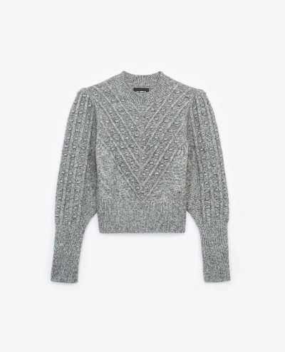 Shop The Kooples Grey Wool Blend Sweater With Crew Neck In Gry