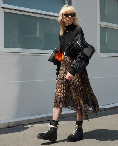 Shop The Kooples Long Leopard Print Asymmetrical Skirt