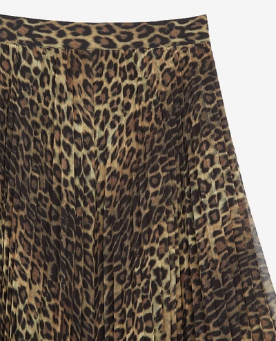 Shop The Kooples Long Leopard Print Asymmetrical Skirt