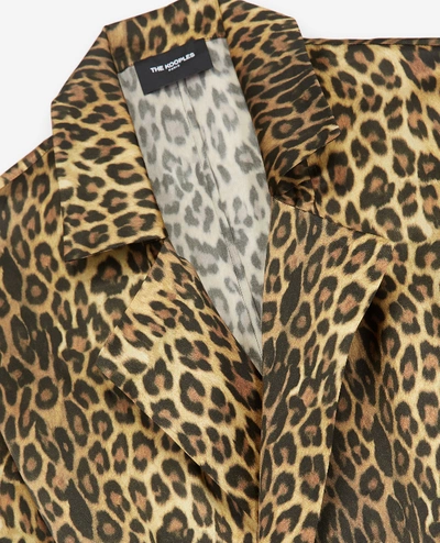 Shop The Kooples Long Light Silk Dress In Leopard Print