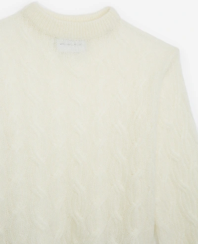 Shop The Kooples Sport Short Formal Beige Sweater With Round Collar In Ecr