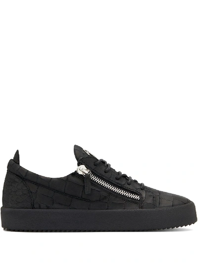 Shop Giuseppe Zanotti Zip Trainer In Black