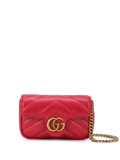 Shop Gucci Gg Marmont 2.0 Coin Purse In Red