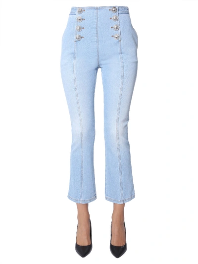 Shop Balmain High Waist Jeans In Denim