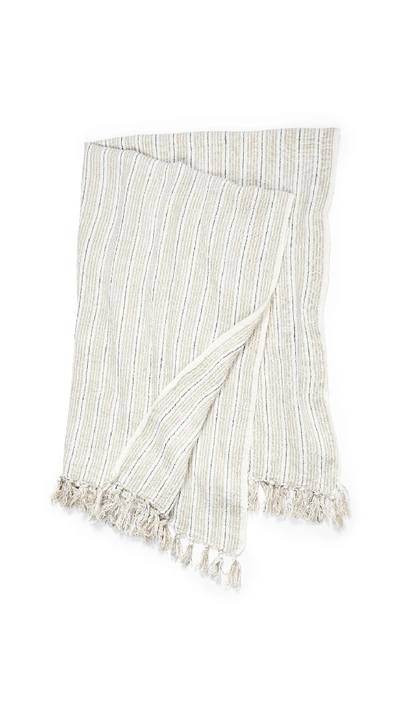 Shop Shopbop Home Shopbop @home Pom Pom At Home: Newport Throw Blanket In Natural/midnight