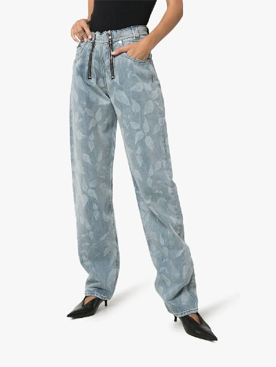 Shop Gmbh Nettle Print Boyfriend Fit Jeans In Blue