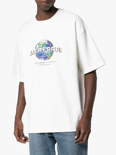 Shop Ader Error Logo Print Cotton T-shirt In White