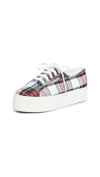 Shop Superga 2790 Tartan Platform Sneakers In Red Plaid