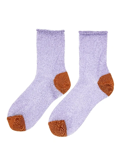 Shop Hysteria 'emma' Glitter Socks In Purple