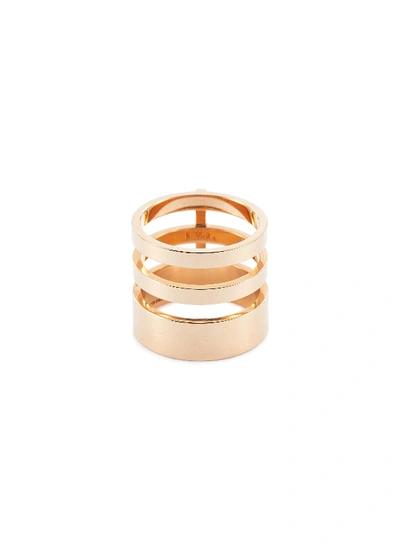 Shop Repossi 'berbère Module' 18k Rose Gold Three Row Ring In Metallic