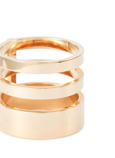 Shop Repossi 'berbère Module' 18k Rose Gold Three Row Ring In Metallic