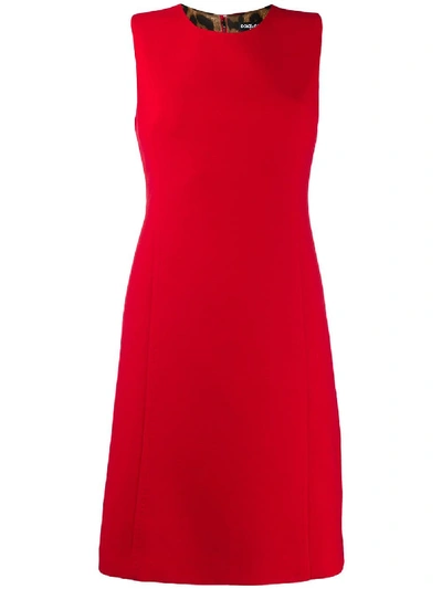 Shop Dolce & Gabbana Wool Crepe Short Dress In Red