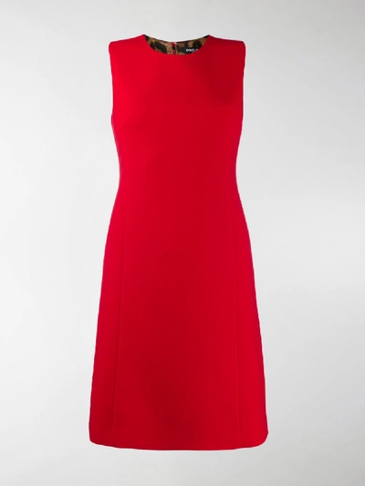 Shop Dolce & Gabbana Wool Crepe Short Dress In Red
