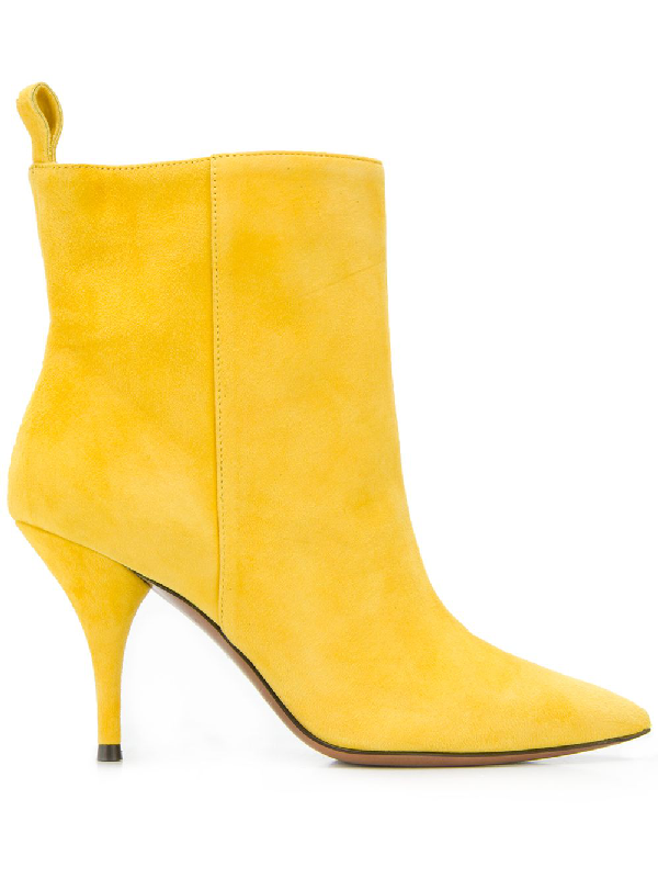 L'Autre Chose Pointed Toe Ankle Boots In Yellow | ModeSens