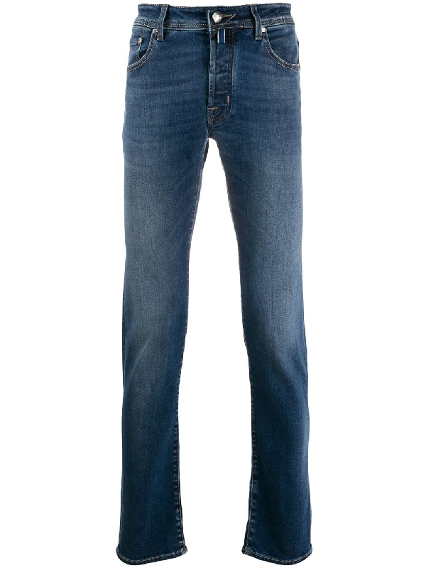 Jacob Cohen Mid-Rise Slim-Fit Jeans In Blue | ModeSens