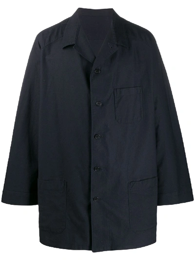 Shop Yohji Yamamoto Waterproof Coat In Blue
