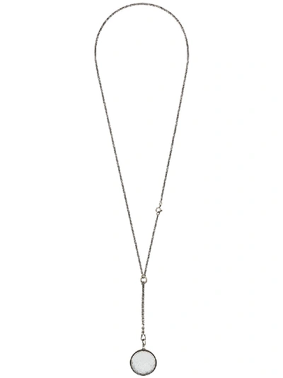 Shop Ann Demeulemeester Loose Crystal Pendant Necklace In Silver