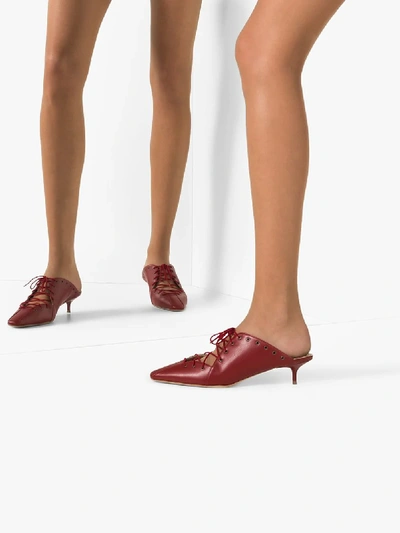 Shop Rosie Assoulin Red Reinvented Spectator 35 Lace-up Mules