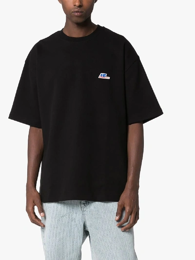 Shop Ader Error Oversized Cotton T-shirt In Black