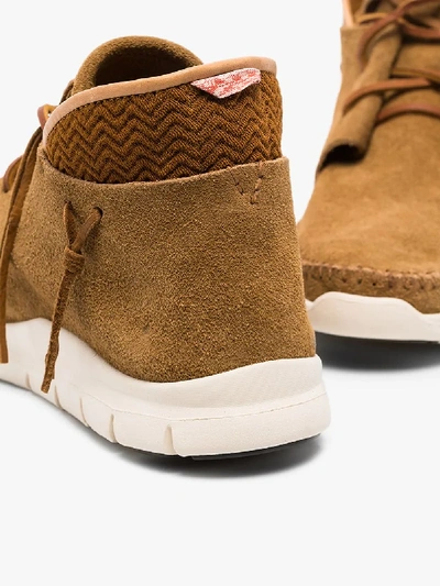 Shop Visvim Brown Lace-up Suede Moccasin Shoes