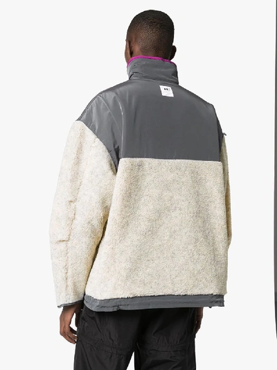 Shop Ader Error Shearling Fleece Sweatshirt In White