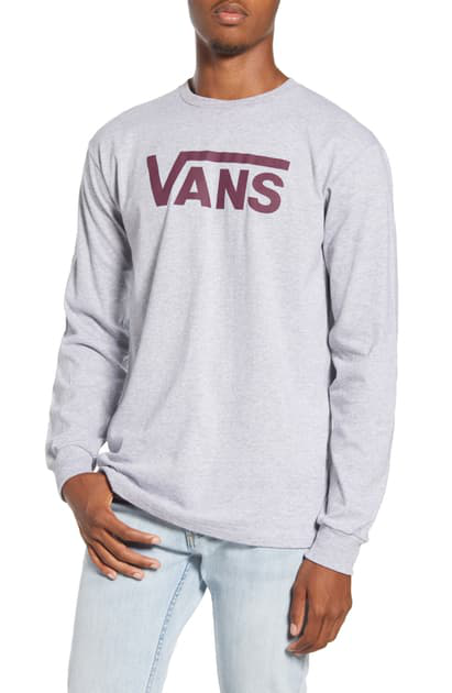 Vans Classic Long Sleeve Logo T-shirt In Athletic Heather/ Prune | ModeSens