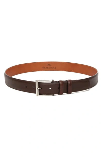 Shop Trafalgar Corvino Leather Belt In Brown