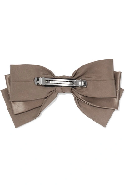 Shop Sophie Buhai Silk-satin Hair Clip In Taupe