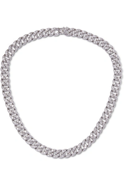 Shop Kenneth Jay Lane Silver-tone Crystal Necklace