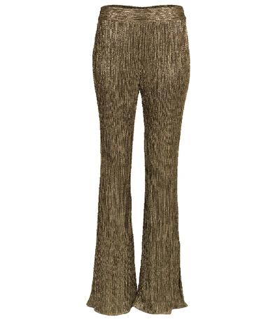 Shop Peter Pilotto Metallic Jersey Trouser In Gold