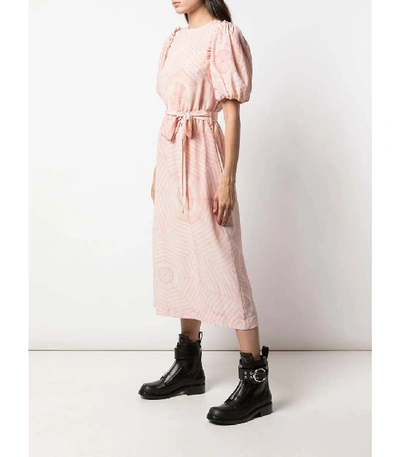Shop Simone Rocha Pink Puffed Sleeve Dress