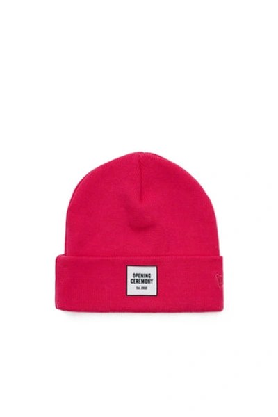 Shop Opening Ceremony Oc Logo Knit Beanie In Fluorescent Pink