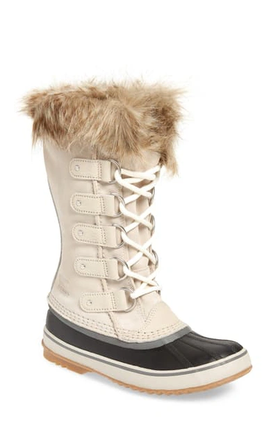 Shop Sorel Joan Of Arctic Faux Fur Waterproof Snow Boot In Dark Stone Suede