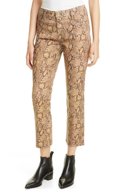 Shop Frame Le High Skinny Snake Embossed Coated Jeans In Coated Python