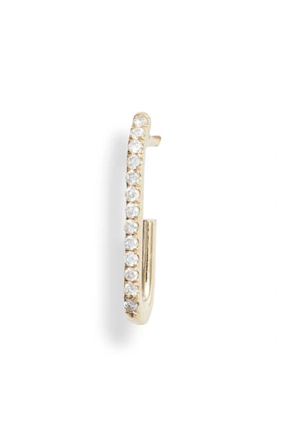 Shop Loren Stewart Pave Diamond Hoop Earring In Diamond/ Yellow Gold