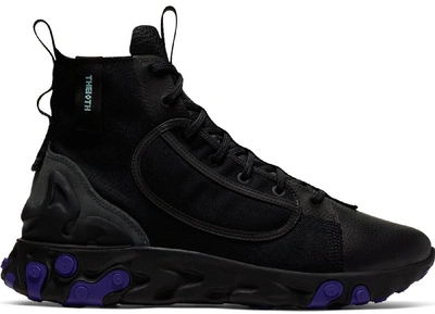 Pre-owned Nike React Ianga Triple Black In Black/light Aqua-anthracite-court  Purple | ModeSens